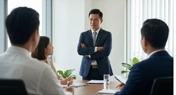 Cuộc thảo luận công sở căng thẳng khi người quản lý kiên quyết bảo vệ quan điểm phản ánh tính bảo thủ mậu thìn