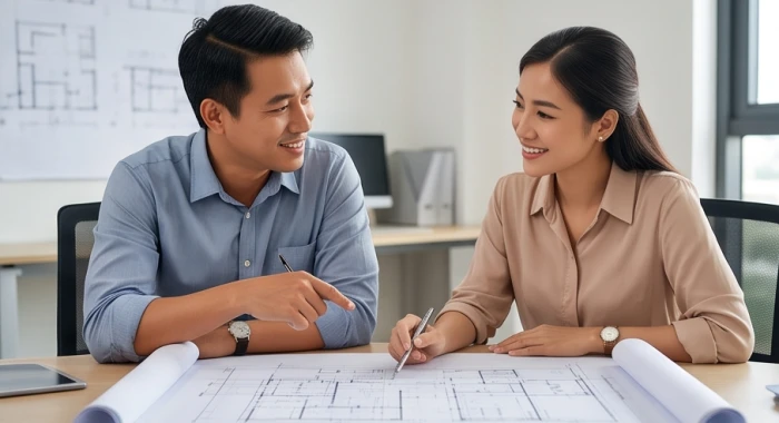 Nhóm nhân sự đang mỉm cười hợp tác vui vẻ trong một dự án đòi hỏi sự nhẫn nại