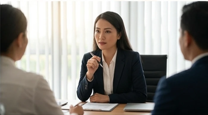 Người nữ tuổi Mão bình tĩnh dừng khoảng lặng để kiểm soát nhịp độ khi đàm phán tại môi trường công sở