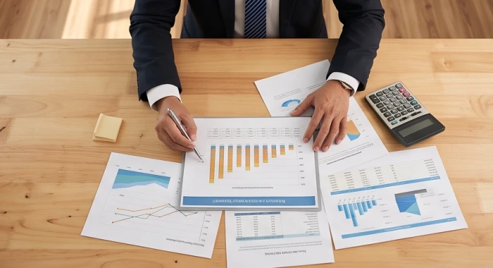 Nam giới tuổi Hợi đang nghiên cứu kế hoạch phát triển sự nghiệp vững chắc với biểu đồ tăng trưởng dài hạn