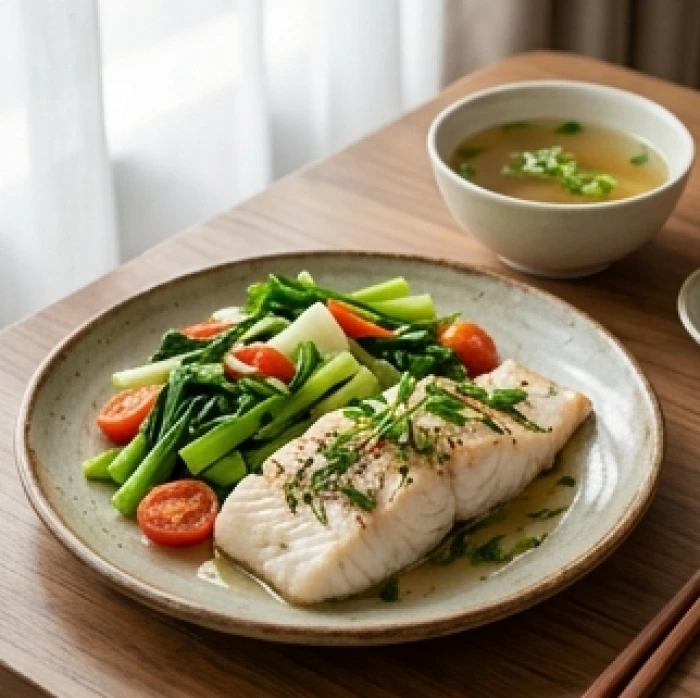 Bữa ăn lành mạnh với nhiều rau xanh hỗ trợ hệ tiêu hóa cho người tuổi Giáp Thân trong năm Đinh Mùi
