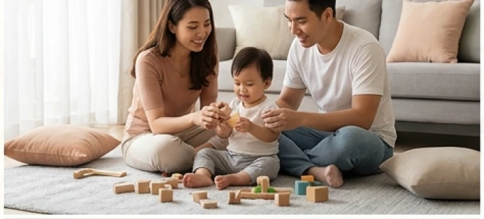 Gia đình trẻ hạnh phúc bên con cái thuộc nhóm tam hợp giúp hóa giải tứ hành xung tuổi thìn trong hôn nhân