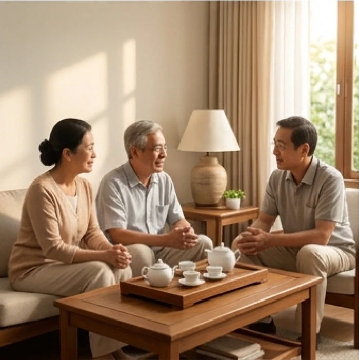 Không gian sinh hoạt gia đình êm ấm áp dụng nguyên lý tam hợp Hợi Mão Mùi để dung hòa xung khắc giới con giáp