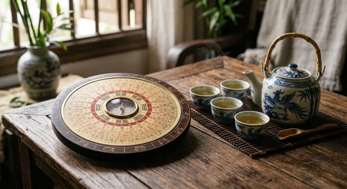 Biểu đồ la bàn phong thủy minh họa cho khái niệm tam hợp là gì giữa 12 con giáp truyền thống