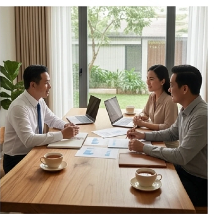 Không gian đàm phán hợp tác kinh doanh hài hòa giữa các đối tác thuộc tam hợp Thân Tý Thìn