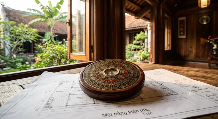 Sơ đồ la bàn Bát Trạch chi tiết giúp xác định tuổi tân sửu 1961 hợp hướng nào để thu hút vượng khí