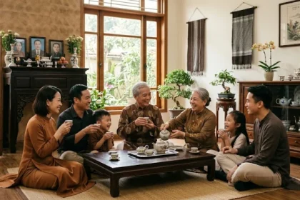 Không gian sống bình an của gia đình ba thế hệ giúp giải đáp tân tỵ 1941 hợp tuổi nào để phụng dưỡng