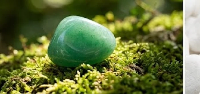 Viên đá thạch anh xanh lục bảo sáng bóng phản chiếu ánh sáng tự nhiên