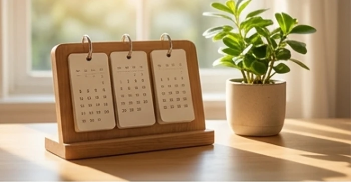 Cuốn lịch bàn mở ra những tháng mùa xuân ấm áp đánh dấu thời điểm sinh con cát lợi trong năm Ất Tỵ