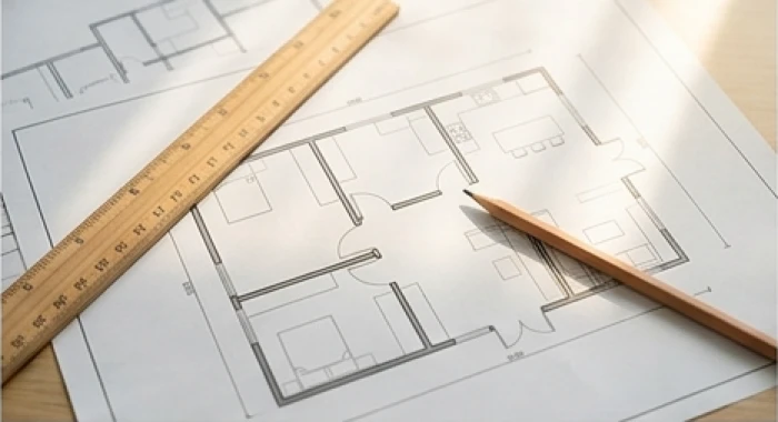Bản vẽ kiến trúc mặt bằng nhà ở được phân chia các phương vị tốt xấu để xác định hướng mở cửa chính