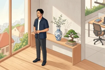 Hình ảnh nghệ thuật thể hiện tính cách nam tuổi hợi qua phong thái điềm tĩnh và kiên định trong cuộc sống