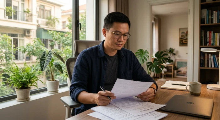 Hình ảnh người đàn ông điềm tĩnh thể hiện rõ tính cách nam tuổi tý trong công việc và gia đình