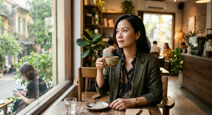 Người phụ nữ Việt Nam tự tin và sắc sảo đại diện cho tính cách nữ tuổi dậu trong công việc và cuộc sống hàng ngày