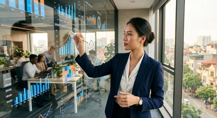 Chân dung nghệ thuật thể hiện tính cách nữ tuổi thân nhạy bén và thông minh trong công việc