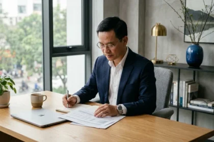 Hình ảnh người quản lý trầm tĩnh đang tập trung làm việc phản ánh rõ nét tính cách tuổi ất mão 1975