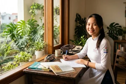 Bức ảnh chân dung học sinh trung học thể hiện rõ nét tính cách tuổi canh dần 2010 kiên định và tập trung