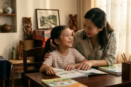 Cha mẹ hướng dẫn trẻ rèn luyện tính cách tuổi Canh Tý 2020 chuẩn bị vào lớp 1 trong góc học tập phong thủy