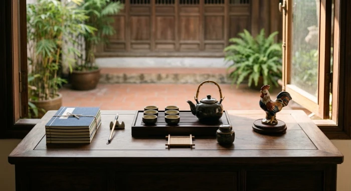 Hình minh họa không gian làm việc gọn gàng thể hiện tính cách tuổi dậu với sự tỉ mỉ và kỷ luật cao