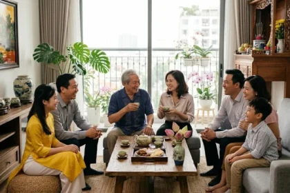 Gia đình đa thế hệ người Việt quây quần vui vẻ thấu hiểu tính cách tuổi kỷ sửu 1949