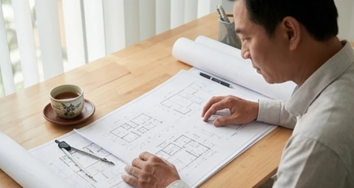 Gia chủ cẩn trọng xem xét bản vẽ thiết kế nhà ở trước quyết định động thổ trong năm gặp hạn Kim lâu