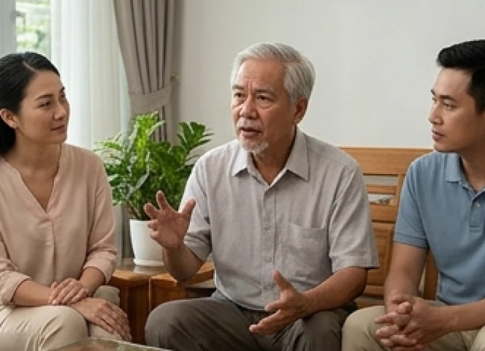 Khoảnh khắc bất đồng ý kiến giữa người lớn tuổi Mậu Tý và con cháu trong không gian sinh hoạt gia đình