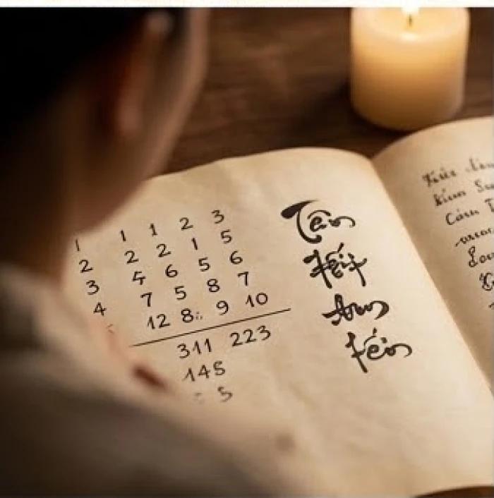 Cuốn sổ tay ghi chép các con số năm sinh dương lịch đối chiếu trực tiếp với hệ thống thiên can
