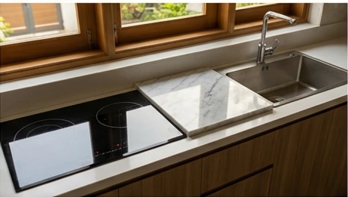 Bố trí bếp nấu cách xa bồn rửa 60 cm đảm bảo nguyên tắc tọa hung hướng cát cho tuổi Quý Mão 1963