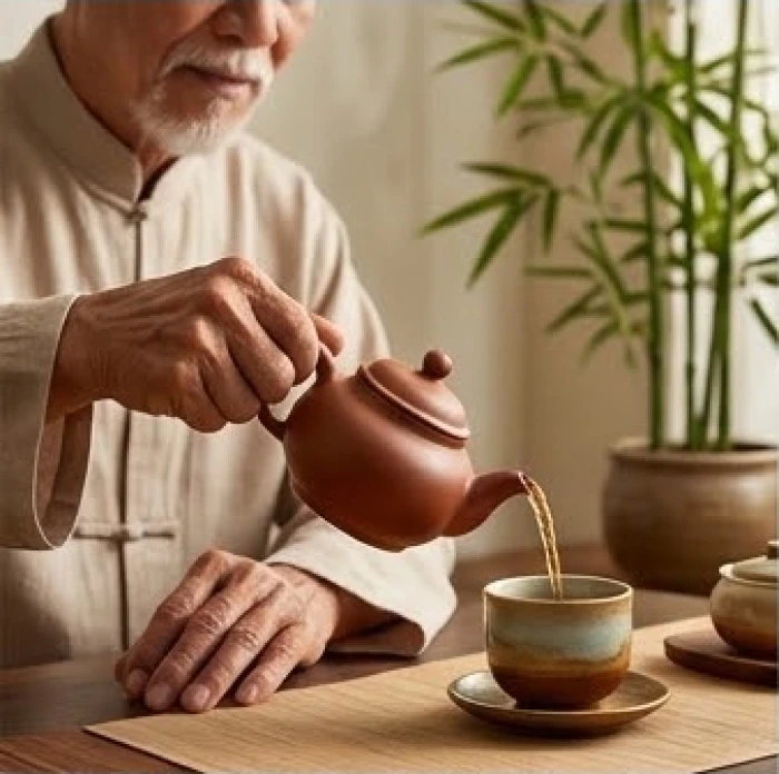Thưởng thức trà đạo trong không gian tĩnh lặng giúp người tuổi Tân Hợi cân bằng tâm trí