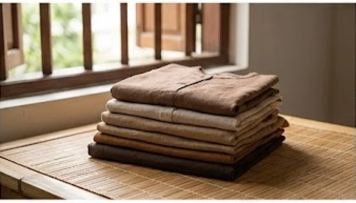 Bộ trang phục màu nâu đất nhã nhặn giúp cân bằng năng lượng phong thủy và tránh gia tăng hỏa khí trong người