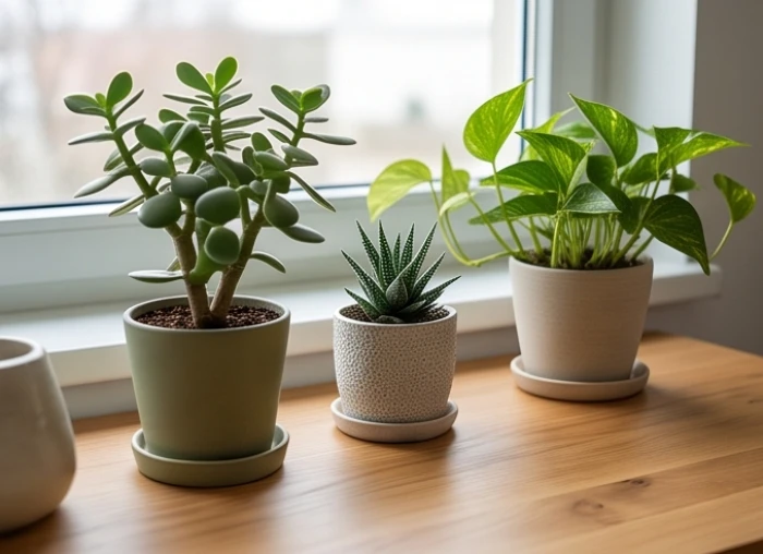 Góc học tập thoáng đãng trang trí nhiều cây xanh hỗ trợ bổ sung năng lượng hành Mộc cho trẻ nhỏ