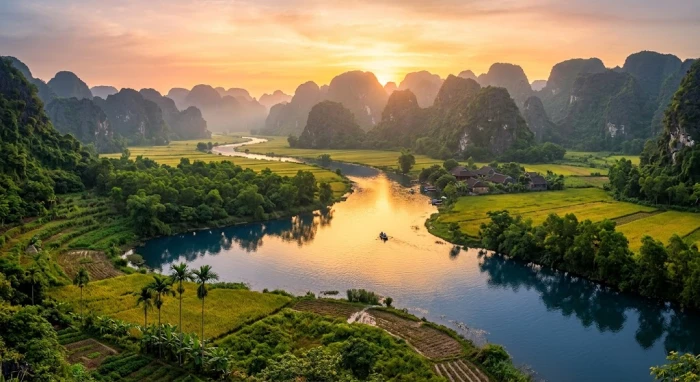 Dòng sông lớn vạn dặm minh họa cho khái niệm trường lưu thủy là gì trong hệ thống ngũ hành phong thủy