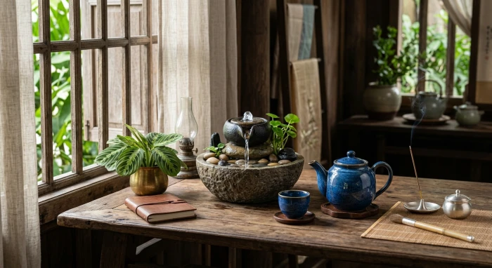 Không gian phong thủy tinh tế mang năng lượng Thủy đặc trưng cho tử vi trọn đời tuổi ất dậu 2005 nữ mạng