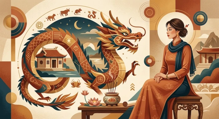 Hình minh họa khái quát diễn biến tử vi trọn đời tuổi bính thìn 1976 nữ mạng và các yếu tố phong thủy