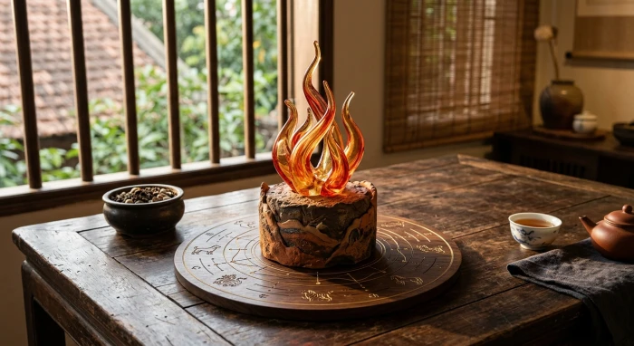 Biểu tượng phong thủy âm dương ngũ hành đại diện cho tử vi trọn đời tuổi bính tuất 2006 nam mạng