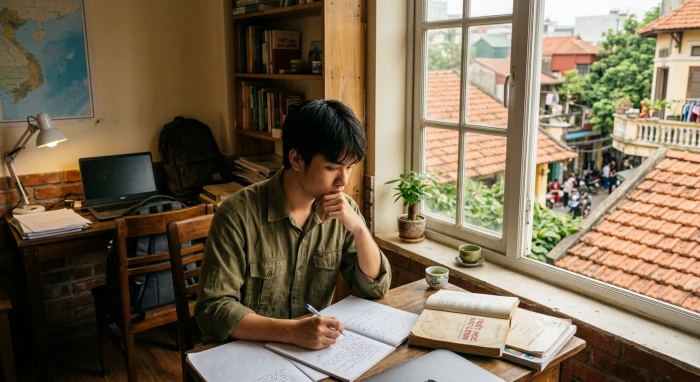 Hình ảnh minh họa tổng quan tử vi trọn đời tuổi đinh hợi 2007 nam mạng với các yếu tố phong thủy ngũ hành ốc thượng thổ