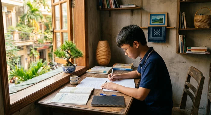Góc học tập phong thủy và định hướng tử vi trọn đời tuổi tân mão 2011 nam mạng giúp tăng cường sự tập trung