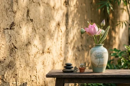 Bức tranh phong thủy minh họa tử vi trọn đời tuổi tân sửu 1961 nữ mạng mang năng lượng bình yên