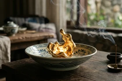 Biểu tượng phong thủy ngũ hành minh họa cho tử vi trọn đời tuổi tân tỵ 2001 nữ mạng mang mệnh Bạch Lạp Kim