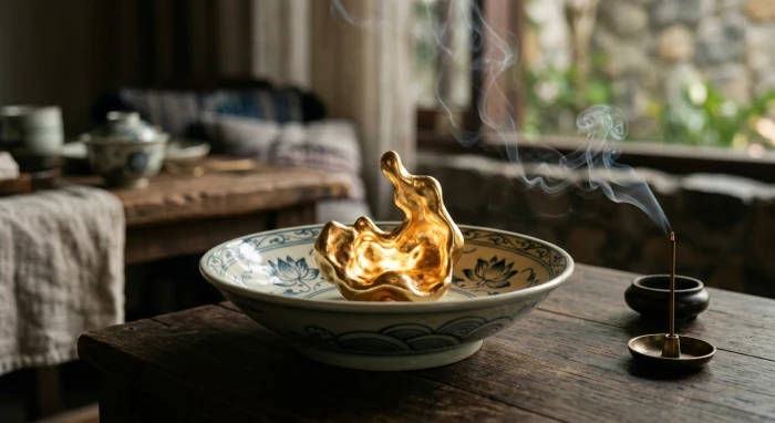 Biểu tượng phong thủy ngũ hành minh họa cho tử vi trọn đời tuổi tân tỵ 2001 nữ mạng mang mệnh Bạch Lạp Kim