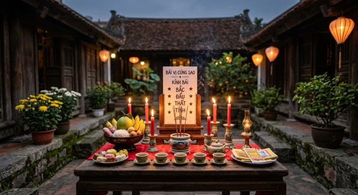 Mâm cúng sao giải hạn và các yếu tố phong thủy trong tử vi tuổi Canh Tuất 1970 năm 2026