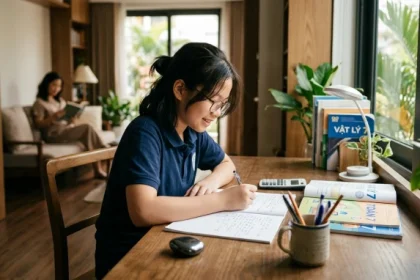 Hình ảnh góc học tập phong thủy giúp hóa giải hạn tử vi tuổi giáp ngọ 2014 năm 2026 cho học sinh
