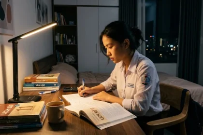 Góc học tập yên tĩnh của học sinh chuẩn bị cho kỳ thi đại học theo tử vi tuổi kỷ sửu 2009 năm 2026