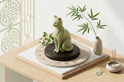 Hình ảnh mang tính biểu tượng về phong thủy và tử vi tuổi mão trọn đời với các yếu tố ngũ hành Á Đông truyền thống