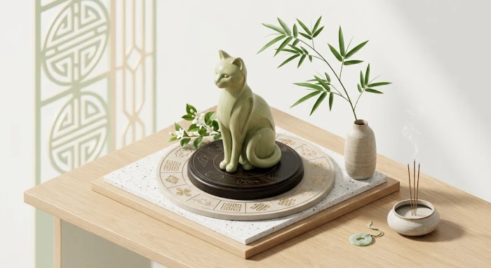 Hình ảnh mang tính biểu tượng về phong thủy và tử vi tuổi mão trọn đời với các yếu tố ngũ hành Á Đông truyền thống