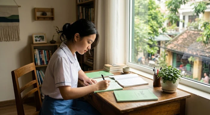 Học sinh ôn thi đại học và xem tử vi tuổi mậu tý 2008 năm 2026 để chuẩn bị tâm lý