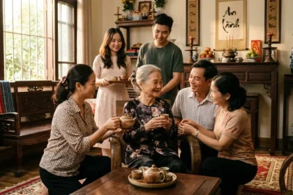 Người cao tuổi tại Việt Nam an vui cùng con cháu khi xem tử vi tuổi nhâm ngọ 1942 năm 2027