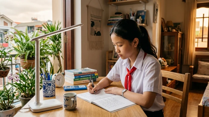 Góc học tập bài trí hợp phong thủy giúp hóa giải vận hạn tử vi tuổi nhâm thìn 2012 năm 2026