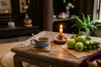 Không gian tĩnh lặng với vật phẩm bình an tượng trưng cho tử vi tuổi quý mùi 1943 năm 2027