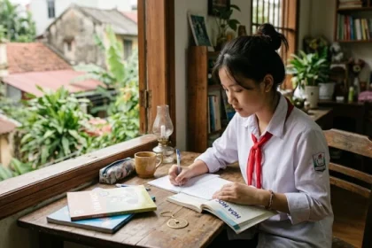 Hình ảnh học sinh tập trung ôn thi trong không gian tĩnh lặng với các yếu tố tử vi tuổi quý tỵ 2013 năm 2027