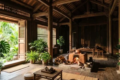 Không gian nội thất Á Đông truyền thống được bố trí chuẩn phong thủy cho gia chủ tuổi bính dần 1986